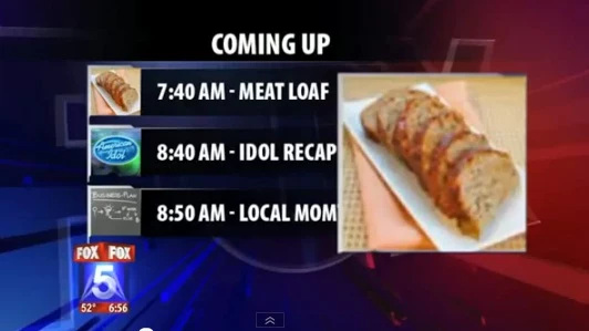 TV station confuses meatloaf with Meat Loaf TV station confuses singer Meat Loaf with the food meatloaf