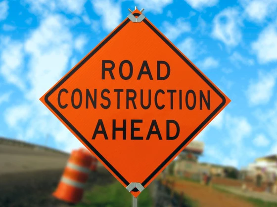 Road construction sign.